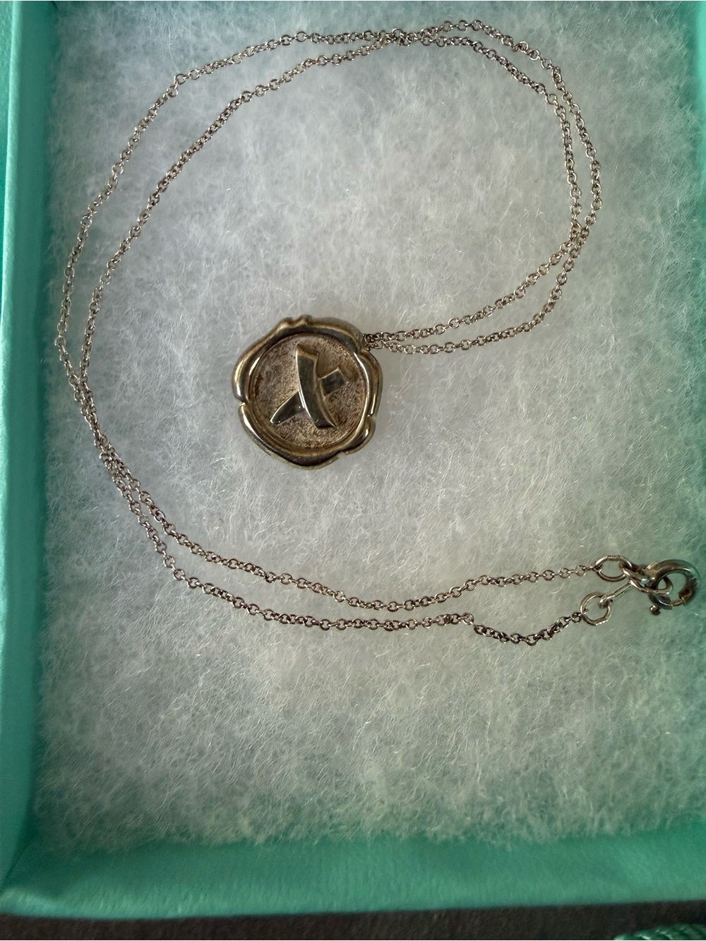 Tiffany and Co Sterling Silver Pendant "X" Stamp Motif